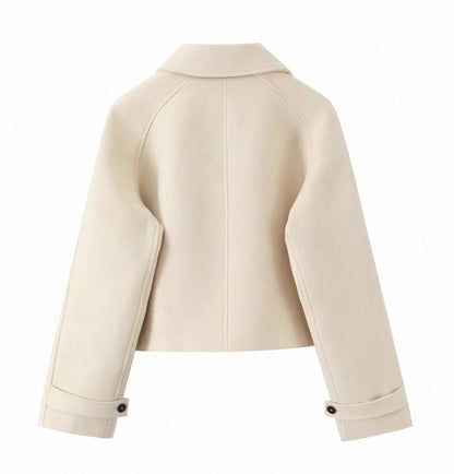 Cropped Jacke mit Kragen