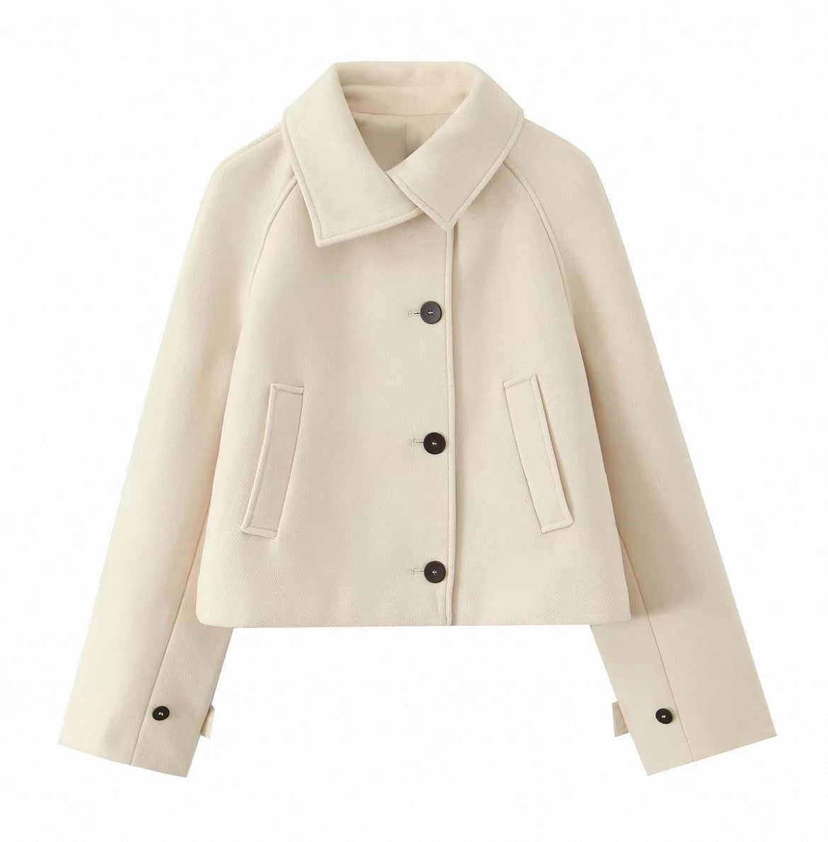 Cropped Jacke mit Kragen