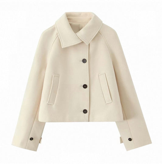 Cropped Jacke mit Kragen