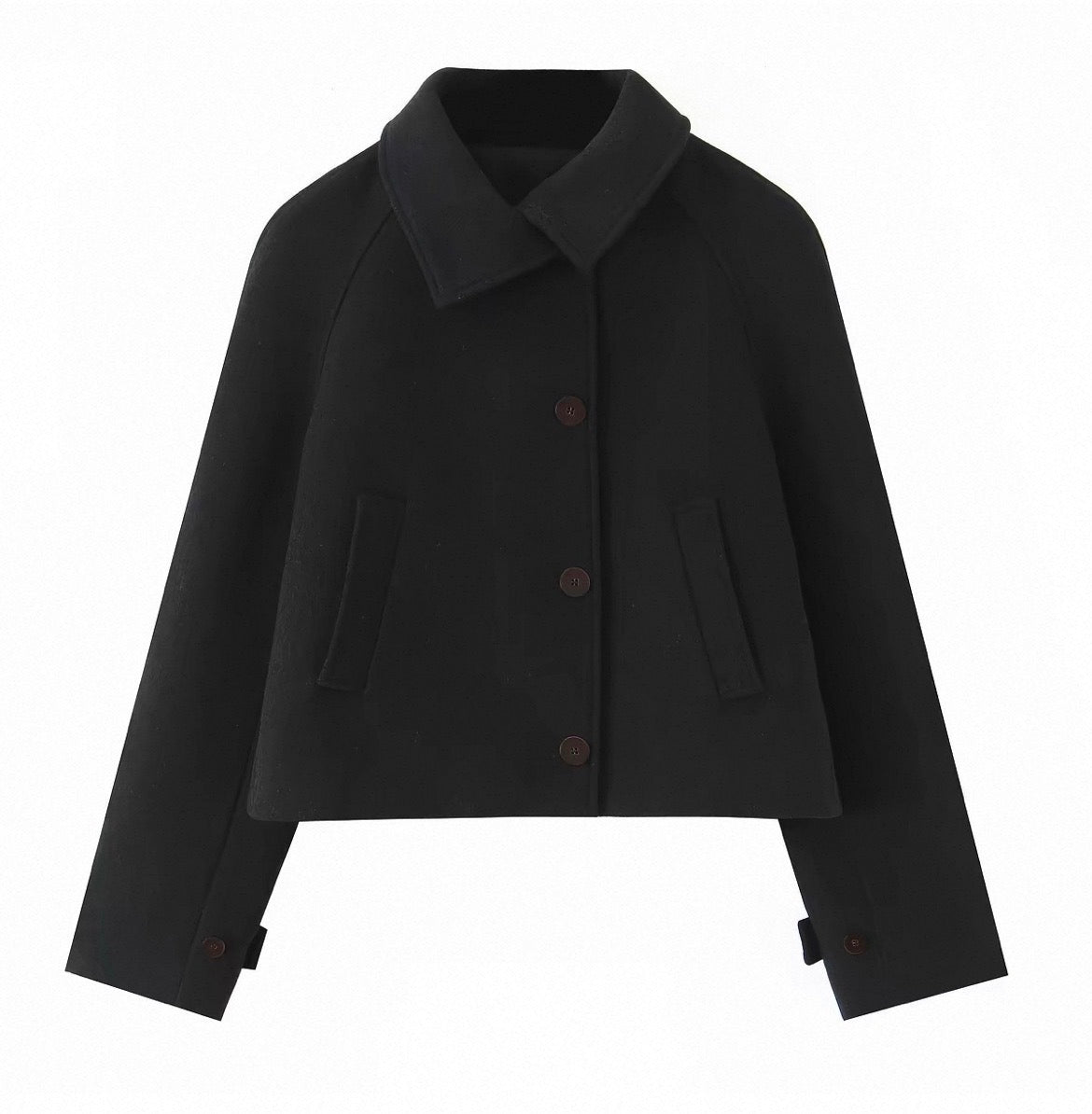 Cropped Jacke mit Kragen