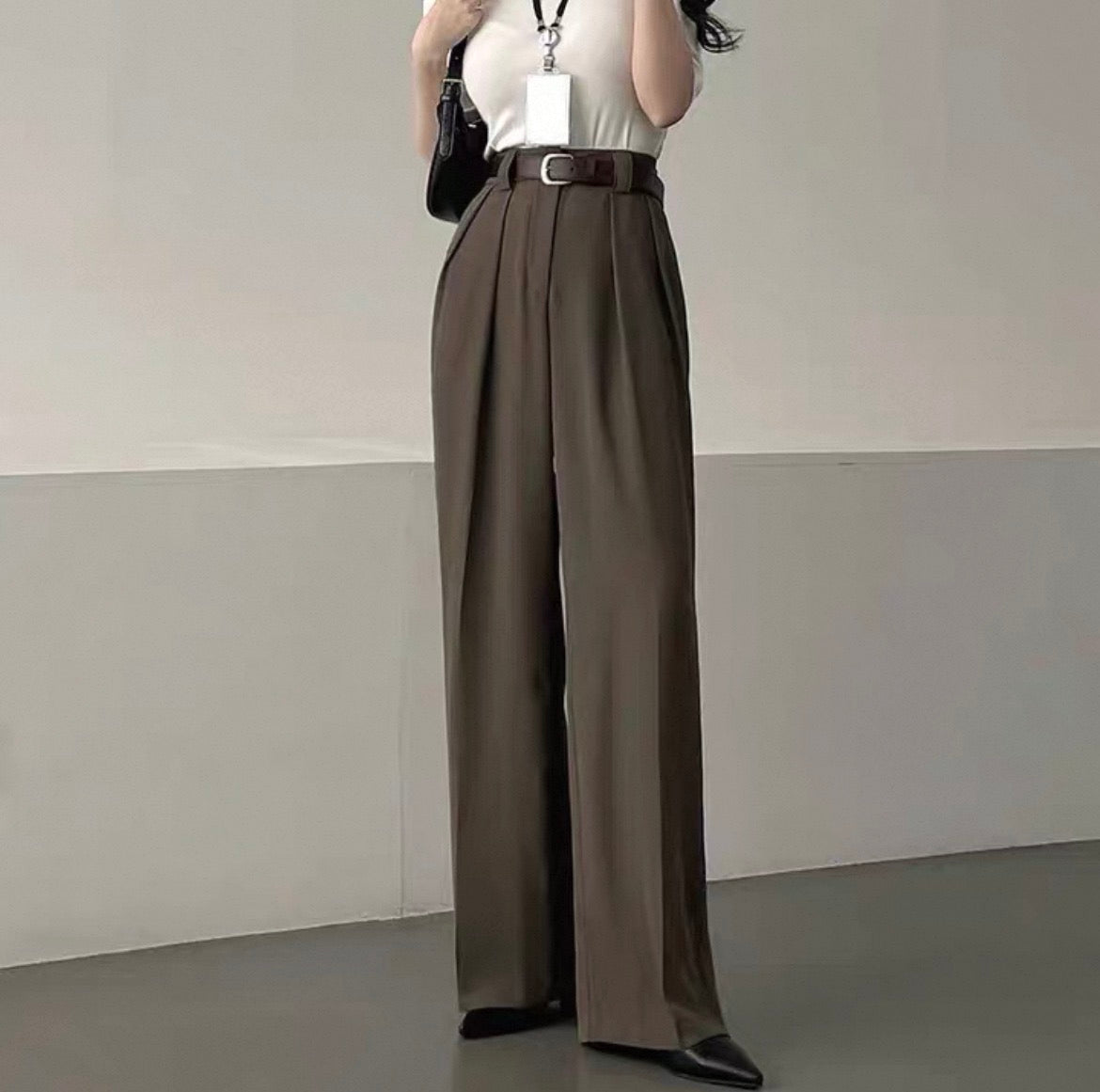 Wide-Leg Stoffhose