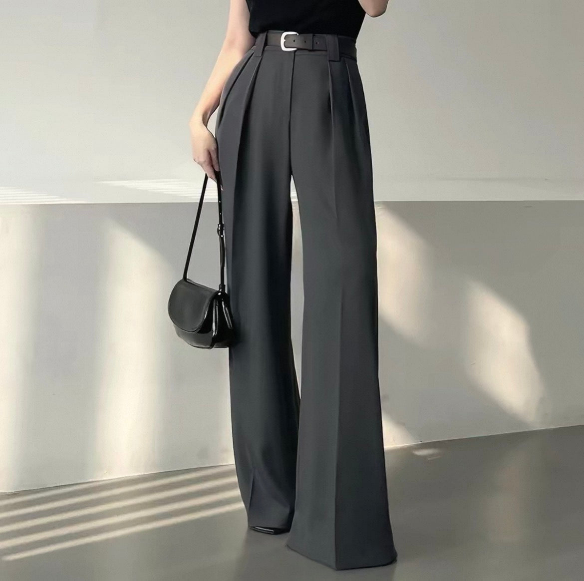 Wide-Leg Stoffhose
