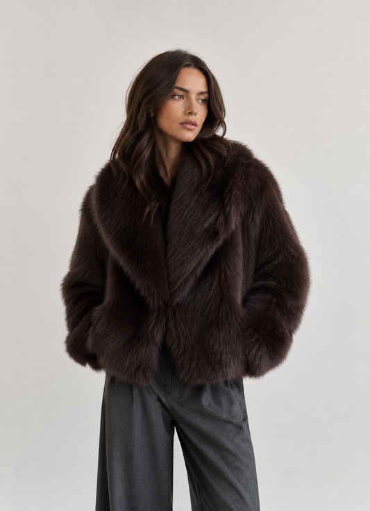 Braune Faux Fur Jacke