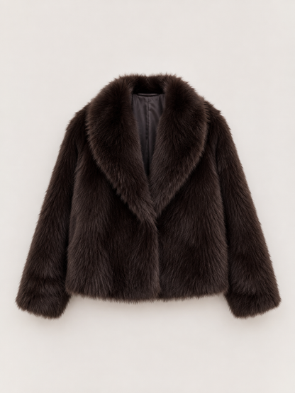 Braune Faux Fur Jacke